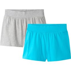Krótkie spodenki (2 pary) bonprix jasnoszary melanż- błękit laguny. Szare spodnie dziewczęce bonprix, na lato, bez wzorów, krótkie. Za 35,98 zł.