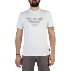 Emporio Armani koszulka męska XL biała. Białe koszulki męskie Emporio Armani, xl, z nadrukiem, bez kołnierzyka, bez rękawów. Za 315,00 zł.