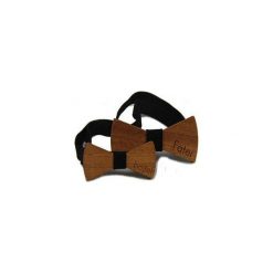 Zestaw Fater+Bajtel. Pomarańczowe muszki męskie marki The bow bow ties, w paski, z dzianiny. Za 129,00 zł.