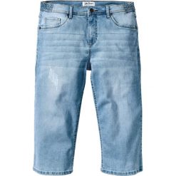 Wygodne dżinsy 3/4 ze stretchem Regular Fit bonprix niebieski "bleached”. Niebieskie jeansy męskie bonprix, m, w paski. Za 99,99 zł.