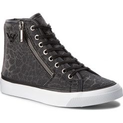Sneakersy EMPORIO ARMANI - X3Z017 ZL487 K001 Black/Silver. Szare półbuty damskie Emporio Armani, ze skóry. W wyprzedaży za 459,00 zł.