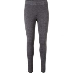 Legginsy ocieplane z paskiem w prążek bonprix antracytowy melanż. Szare spodnie damskie bonprix, bez wzorów. Za 79,99 zł.