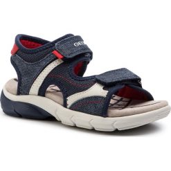 Sandały GEOX - J S.Flexyper B. A J929DA 01410 C0735 M Navy/Red. Niebieskie sandały chłopięce Geox, ze skóry ekologicznej, bez zapięcia. W wyprzedaży za 169,00 zł.