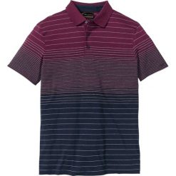 Shirt polo w cieniowanym kolorze bonprix jeżynowo-ciemnoniebieski. Fioletowe koszulki męskie bonprix, s, w paski, bez rękawów. Za 74,99 zł.