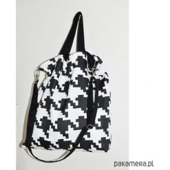 TORBA PIKSEL - PRINT PEPITKA, 2W1, DWUSTRONNA. Szare torebki klasyczne damskie Pakamera, z tkaniny. Za 129,00 zł.