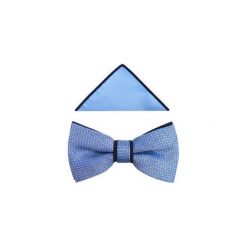 Niebieska mucha męska w białe kółka A247. Niebieskie muszki męskie Modini Moda Męska, na co dzień, bez wzorów, z tkaniny, eleganckie. Za 44,55 zł.