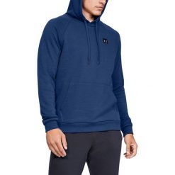 Under Armour Rival Fleece Po Hoodie 1320736-449 bluzy męskie granatowe S. Pomarańczowe bluzy męskie Under Armour, s, bez wzorów, z bawełny, sportowe, z kapturem, bez rękawów, z kapturem. W wyprzedaży za 189,99 zł.