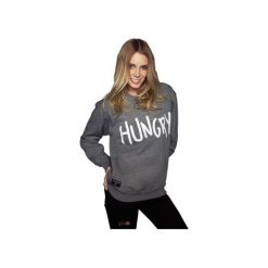BLUZA HUNGRY. Szare bluzy damskie marki JUNGMOB, s, z nadrukiem, z bawełny, bez rękawów, bez kaptura. Za 169,00 zł.