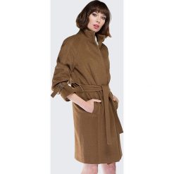 Płaszcz damski 87-9W-105-5. Szare płaszcze damskie Wittchen, l, w paski, z wełny, eleganckie. Za 499,00 zł.