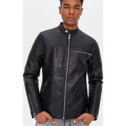 Kurtka typu biker z imitacji skóry - Czarny. Czarne kurtki męskie House, s, bez wzorów, ze skóry, bez kaptura. Za 229,99 zł.