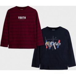 Mayoral - Longsleeve dziecięcy 128-172 cm (2-pack). Brązowe t-shirty chłopięce Mayoral, z nadrukiem, z bawełny, z długim rękawem. Za 101,90 zł.