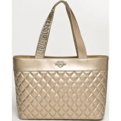 Love Moschino - Torebka. Szare torebki klasyczne damskie marki Love Moschino, z materiału, duże, pikowane. Za 949,90 zł.
