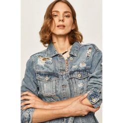 Answear - Kurtka jeansowa. Niebieskie kurtki damskie ANSWEAR, s, bez wzorów, z bawełny, krótkie. Za 189,90 zł.