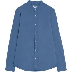 Koszula basic ze stójką. Niebieskie koszule męskie Pull&Bear, m, bez wzorów, ze stójką, bez rękawów. Za 48,90 zł.