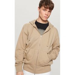 Bluzy męskie: Rozpinana bluza z kapturem - Beżowy