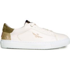 Buty AERONAUTICA MILITARE. Brązowe buty sportowe damskie Aeronautica Militare, z haftami, z zamszu, sportowe. Za 760,00 zł.