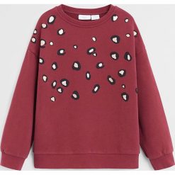 Mango Kids - Bluza dziecięca Leopard 110-164 cm. Brązowe bluzy dziewczęce z nadrukiem, z bawełny. Za 69,90 zł.