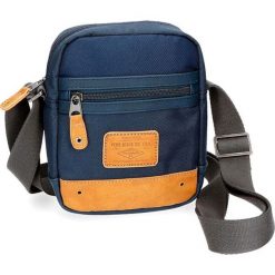Torba w kolorze granatowym - (S)15 x (W)19,5 x (G)8 cm. Niebieskie torby męskie na ramię marki Pepe Jeans, w paski, z poliesteru. W wyprzedaży za 59,95 zł.