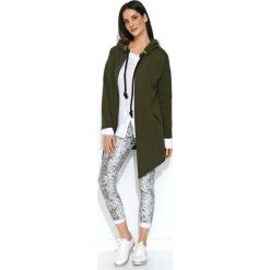 Khaki Niezapinana Bluza z Kapturem. Brązowe bluzki damskie Molly.pl, na lato, uniwersalny, bez wzorów, z jeansu, z krótkim rękawem, krótkie, z kapturem. Za 148,90 zł.