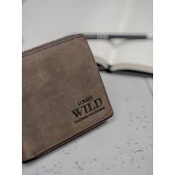 Portfel męski skórzany Always Wild N992-AZ - Brązowy. Pomarańczowe portfele męskie ALWAYS WILD, bez wzorów. Za 44,99 zł.