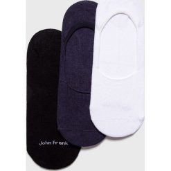 John Frank - Stopki (3 pack). Białe skarpetki damskie John Frank, bez wzorów, z elastanu. Za 39,90 zł.