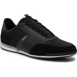 Sneakersy BOSS - Saturn 50414719 10219013 01 Black 001. Czarne sneakersy męskie Boss, na co dzień, bez wzorów, z zamszu, bez zapięcia. Za 849,00 zł.