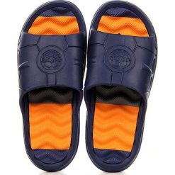 Klapki chłopięce basenowe granatowo-pomarańczowe r. 30. Pomarańczowe sandały chłopięce NoName, bez zapięcia. Za 14,95 zł.