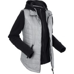 Kamizelka outdoorowa 3 w 1 z wyjmowaną bluzą z polaru bonprix szary. Szare bluzy damskie bonprix, bez wzorów, z polaru, z kapturem. Za 239,99 zł.