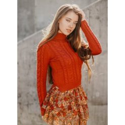 SWETER GAJA BEET. Swetry damskie Fanaberia.com, na jesień, uniwersalny, bez wzorów, ze splotem, eleganckie, z krótkim rękawem, krótkie, bez kaptura. Za 99,00 zł.