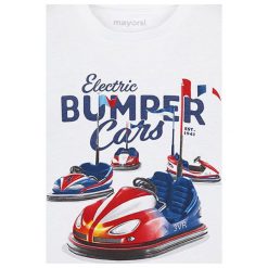 Mayoral - T-shirt dziecięcy 92-134 cm. Niebieskie t-shirty chłopięce Mayoral, z nadrukiem, z bawełny, bez rękawów. W wyprzedaży za 39,90 zł.