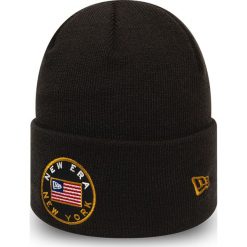 New Era Czapka Czarny. Czarne czapki męskie New Era, z aplikacjami, z materiału. Za 128,95 zł.
