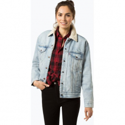 Levi's - Damska kurtka jeansowa – Disney, niebieski. Niebieskie kurtki damskie Levi's®, s, z motywem z bajki, z jeansu. Za 499,95 zł.