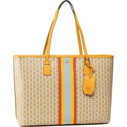 Torebka TORY BURCH - Gemini Link Canvas Top-Zip Tote 58450 Daylili Gemini Link 783. Żółte topy damskie Tory Burch, bez wzorów, ze skóry ekologicznej, bez dodatków. Za 1299,00 zł.