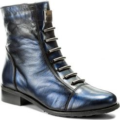 Botki damskie lity: Botki EKSBUT - 65-3828-F63-1G Czarny/Niebieski
