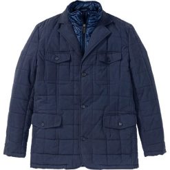 Kurtka pikowana w optyce podwójnej bonprix ciemnoniebieski. Niebieskie kurtki męskie bonprix, m, bez wzorów, eleganckie, bez kaptura. Za 219,99 zł.