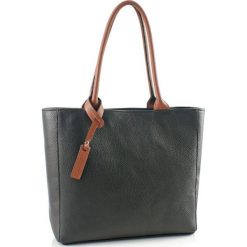 Torebki klasyczne damskie: Skórzan atorebka w kolorze czarno-brązowym – (S)40 x (W)30 x (G)13 cm