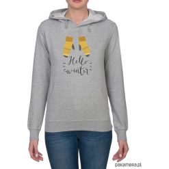 Bluza damska. Hello winter. Szare bluzy damskie z nadrukiem marki Pakamera, z kapturem. Za 119,00 zł.