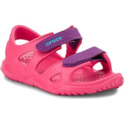 Sandały CROCS - Swiftwater River Sandal K 204988 Paradise Pink/Amethyst. Różowe sandały dziewczęce Crocs, ze skóry ekologicznej, na rzepy. W wyprzedaży za 89,00 zł.