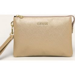 Guess Jeans - Kosmetyczka. Czarne kosmetyczki damskie Guess Jeans, z aplikacjami, z jeansu. Za 259,90 zł.