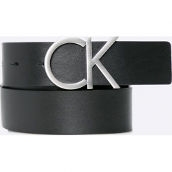 Calvin Klein Jeans - Pasek. Czarne paski damskie marki Calvin Klein, w paski, z jeansu. W wyprzedaży za 219,90 zł.