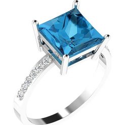 Złoty pierścionek z diamentami i syntetycznymi topazami. Szare pierścionki damskie Art of Diamond & Co., z topazem, złote. W wyprzedaży za 747,95 zł.