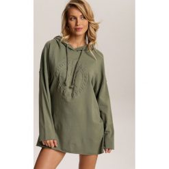 Khaki Bluza Catelin. Brązowe bluzy damskie Renee, uniwersalny, bez wzorów, bez rękawów, bez kaptura. Za 149,99 zł.
