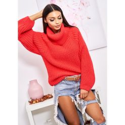 Sweter Golf California Kolor Red UNI. Czerwone swetry damskie LIGARI, uniwersalny, bez wzorów, z bawełny, z długim rękawem, długie, bez kaptura. Za 139,00 zł.