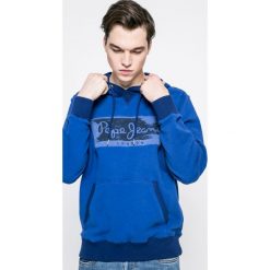 Pepe Jeans - Bluza Woodward. Niebieskie bluzy męskie marki Pepe Jeans, xl, z nadrukiem, z elastanu, z kapturem. W wyprzedaży za 219,90 zł.