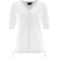 Sweter rozpinany bonprix biały. Białe kardigany damskie bonprix. Za 74,99 zł.