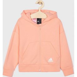Adidas Performance - Bluza dziecięca 128-170 cm. Różowe bluzy dziewczęce adidas Performance, bez wzorów, z bawełny, bez rękawów, z kapturem. Za 199,90 zł.