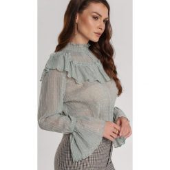 Jasnozielona Bluzka Morerose. Zielone bluzki damskie Renee, s, bez wzorów, bez kołnierzyka, bez rękawów. Za 129,99 zł.