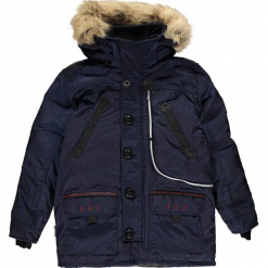 Kurtka zimowa "Carnaval" w kolorze granatowym. Niebieskie kurtki chłopięce zimowe marki Geographical Norway Kids & Women, z aplikacjami. W wyprzedaży za 346,95 zł.