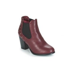 Botki Moony Mood JURDEAN. Czerwone botki damskie Moony Mood, bez obcasa, bez zapięcia. Za 74,50 zł.