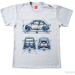 T-shirty męskie: Koszulka FIAT 500 OLD GREY